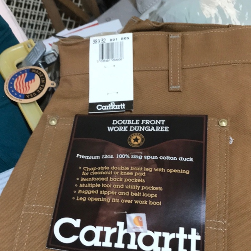 Carhartt B01 BRN USA Vintage Dungaree Double Knee Duck Canvas Work Pants - Picture 7 of 10